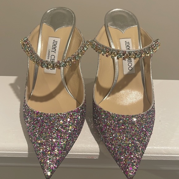 Jimmy Choo Bing 100 Sparkly Mules Size 41 - Picture 4 of 17